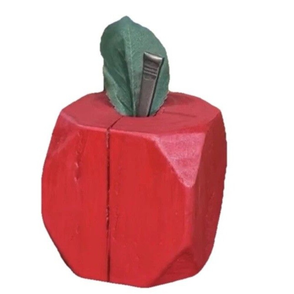 Red Wooden Apple 4β Tx3.5β Ranch/Farmhouse Fruit Display Indoor/Handmade